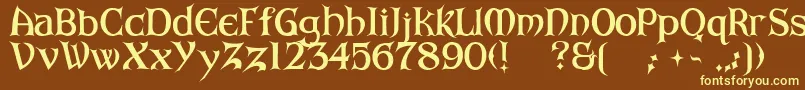ArkhamBold Font – Yellow Fonts on Brown Background