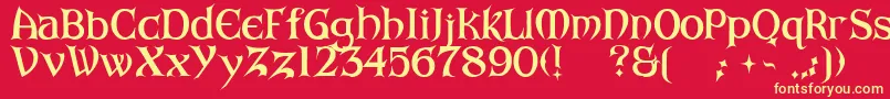 ArkhamBold Font – Yellow Fonts on Red Background