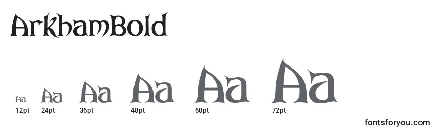 Размеры шрифта ArkhamBold