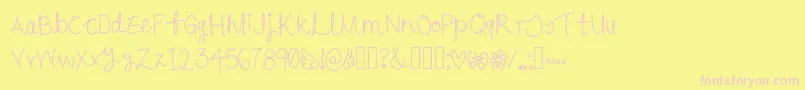 Cursive Font – Pink Fonts on Yellow Background