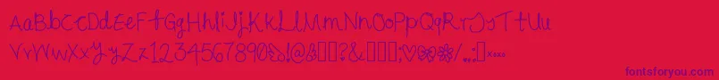 Cursive Font – Purple Fonts on Red Background
