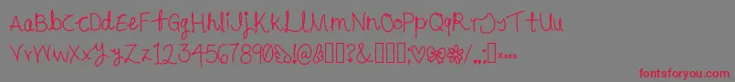 Cursive Font – Red Fonts on Gray Background
