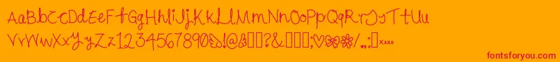 Cursive Font – Red Fonts on Orange Background