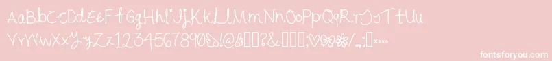 Cursive Font – White Fonts on Pink Background