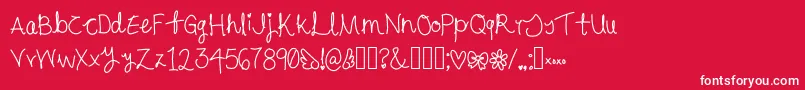 Cursive Font – White Fonts on Red Background