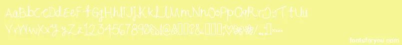 Cursive Font – White Fonts on Yellow Background