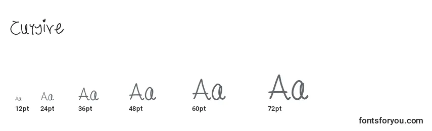 Cursive Font Sizes