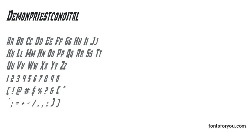 Fuente Demonpriestcondital - alfabeto, números, caracteres especiales