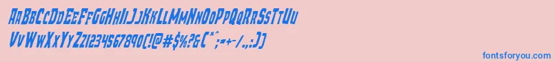 フォントDemonpriestcondital – ピンクの背景に青い文字