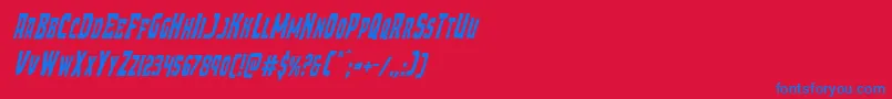 フォントDemonpriestcondital – 赤い背景に青い文字