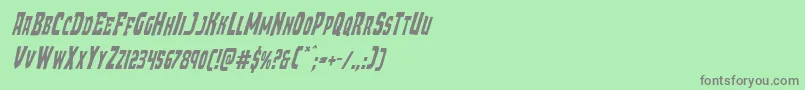 フォントDemonpriestcondital – 緑の背景に灰色の文字