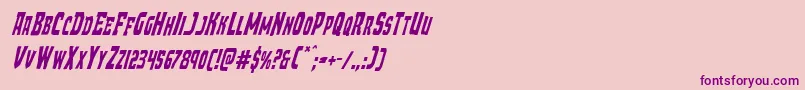 フォントDemonpriestcondital – ピンクの背景に紫のフォント