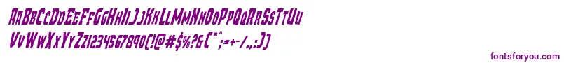 Demonpriestcondital-Schriftart – Violette Schriften auf weißem Hintergrund