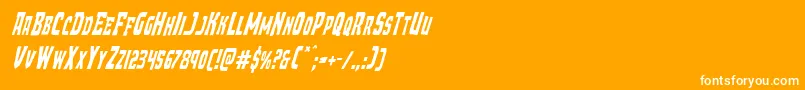 フォントDemonpriestcondital – オレンジの背景に白い文字