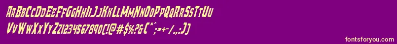 フォントDemonpriestcondital – 紫の背景に黄色のフォント