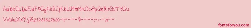 DrunkenHorrorGhost Font – Red Fonts on Pink Background