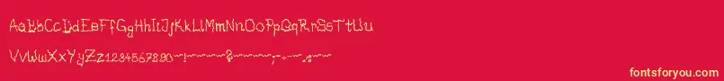 DrunkenHorrorGhost Font – Yellow Fonts on Red Background