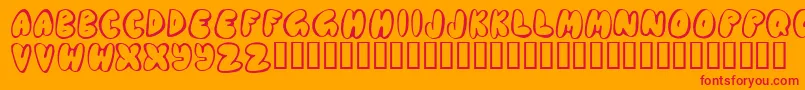 Chubb ffy-Schriftart – Rote Schriften auf orangefarbenem Hintergrund