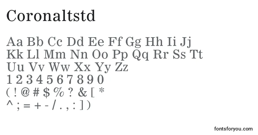 Шрифт Coronaltstd – алфавит, цифры, специальные символы