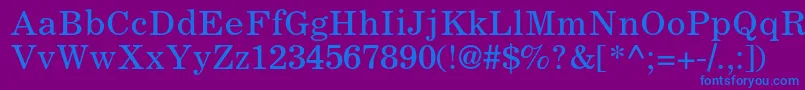 フォントCoronaltstd – 紫色の背景に青い文字