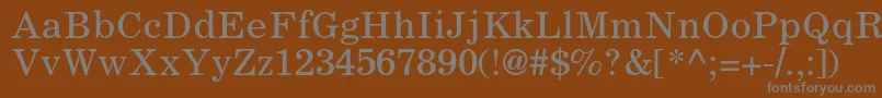 フォントCoronaltstd – 茶色の背景に灰色の文字