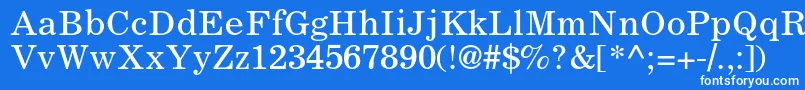 フォントCoronaltstd – 青い背景に白い文字