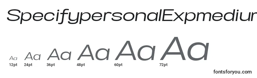 SpecifypersonalExpmediumitalic Font Sizes