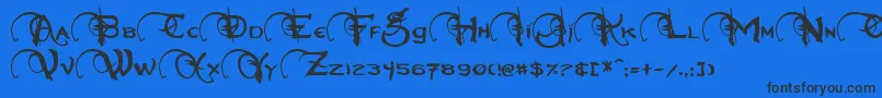 Neverwinter Font – Black Fonts on Blue Background