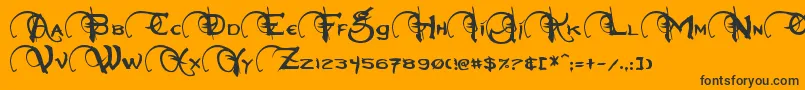 Neverwinter Font – Black Fonts on Orange Background