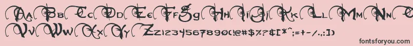 Neverwinter Font – Black Fonts on Pink Background