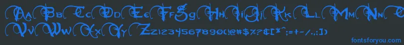 Czcionka Neverwinter – niebieskie czcionki na czarnym tle