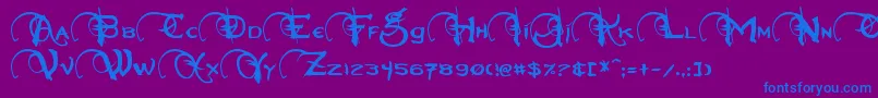 Neverwinter Font – Blue Fonts on Purple Background