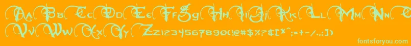 Neverwinter Font – Green Fonts on Orange Background