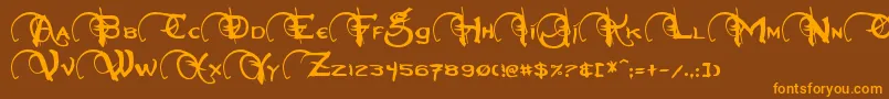 Neverwinter Font – Orange Fonts on Brown Background