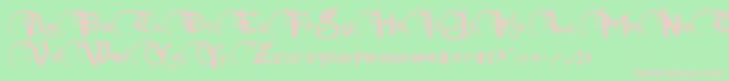 Neverwinter-Schriftart – Rosa Schriften auf grünem Hintergrund
