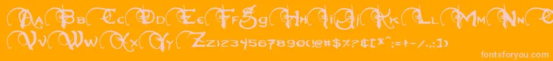 Neverwinter Font – Pink Fonts on Orange Background