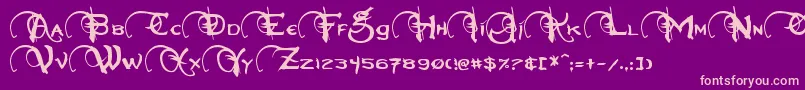 Czcionka Neverwinter – różowe czcionki na fioletowym tle