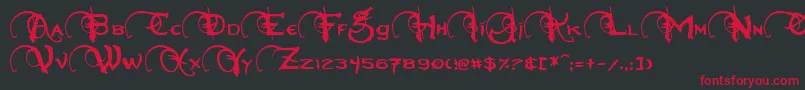 Neverwinter Font – Red Fonts on Black Background