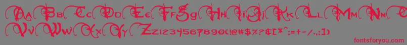 Neverwinter Font – Red Fonts on Gray Background