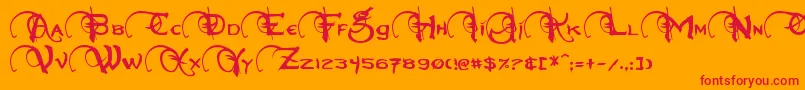 フォントNeverwinter – オレンジの背景に赤い文字