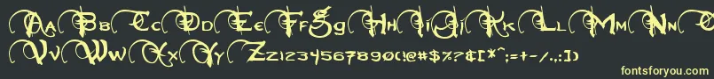 フォントNeverwinter – 黒い背景に黄色の文字