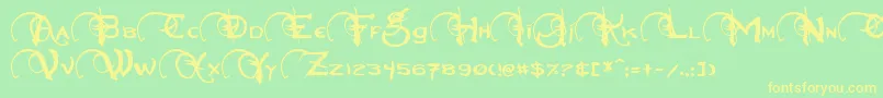 Neverwinter Font – Yellow Fonts on Green Background