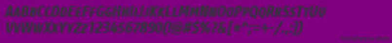 CoreSansMSc67CnBoldItalic Font – Black Fonts on Purple Background