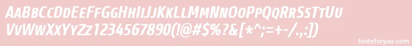 CoreSansMSc67CnBoldItalic Font – White Fonts on Pink Background