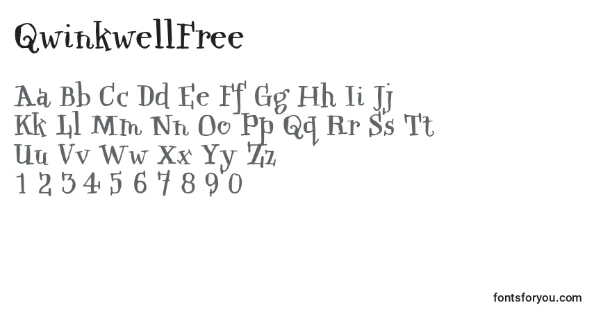 Schriftart QwinkwellFree – Alphabet, Zahlen, spezielle Symbole