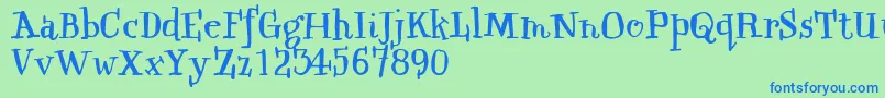QwinkwellFree Font – Blue Fonts on Green Background