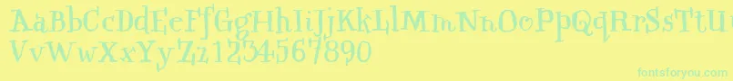 QwinkwellFree Font – Green Fonts on Yellow Background