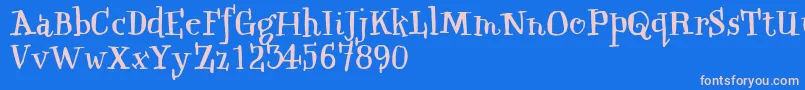 QwinkwellFree Font – Pink Fonts on Blue Background