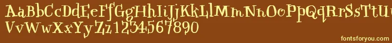 QwinkwellFree Font – Yellow Fonts on Brown Background