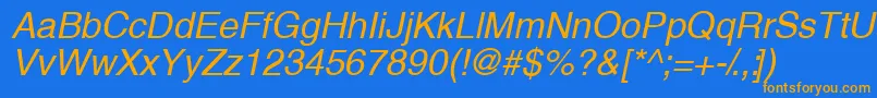 ThaibangkoksskItalic Font – Orange Fonts on Blue Background